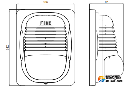 新疆海湾GST-HX-M8503火灾声光警报器